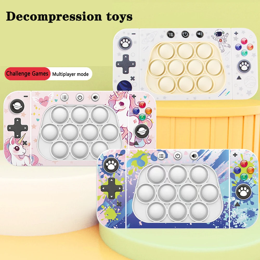 Fidget Toys Upgraded Pop-Push Children's Press Handle Fidget Toy Pinch Quick Push Game Whac-A-Mole Sensory Anti Pressure Toy Xmas Gift