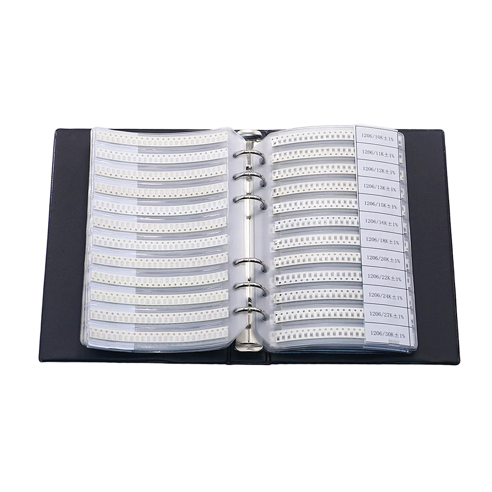 Resistor Sample Book Kit Smd 0402 0805 0603 1206 1% Chip Resistor Assortment Kit FR-07 177Values 0R-10M Smd Sample Book