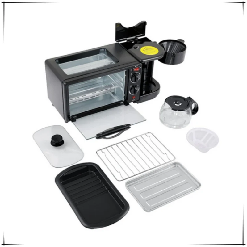 Portable Electric 3-in-1 breakfast machine Multi-functional coffee electric oven toaster 3