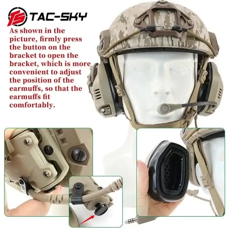 FASTヘルメット tac-sky sordin付き TAC-SKY Sordin Tactical Headset Silicone Earmuffs Fast
