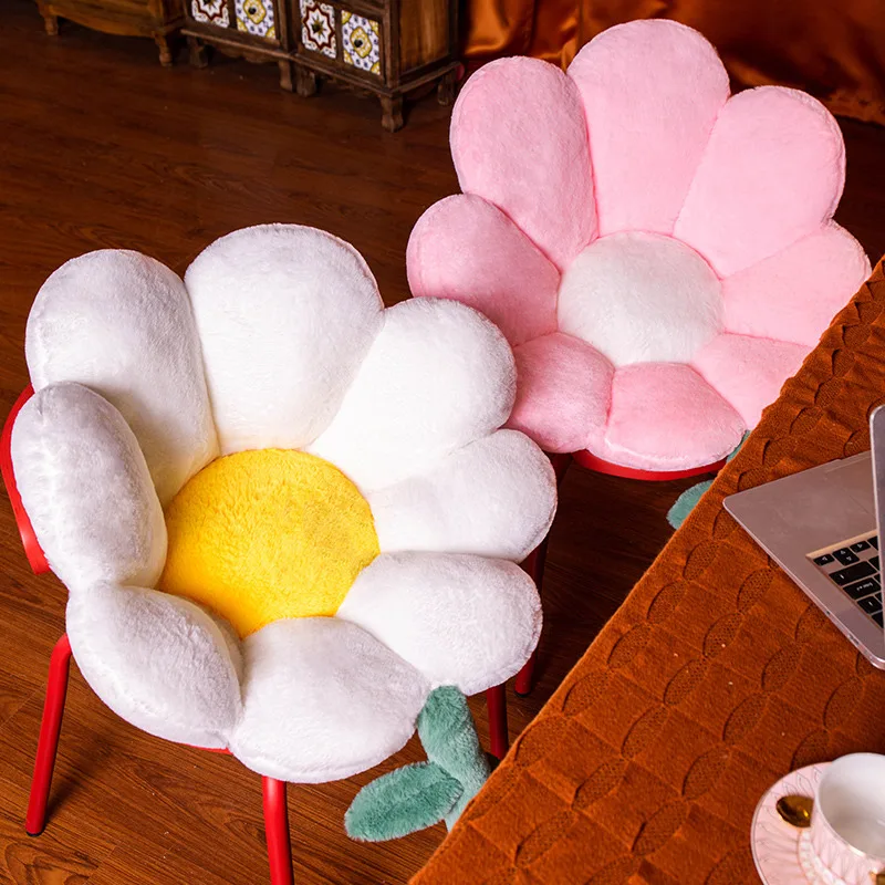 Luxury Sitting Cushion Luxury Flower Plush Seat Cushion Bedroom