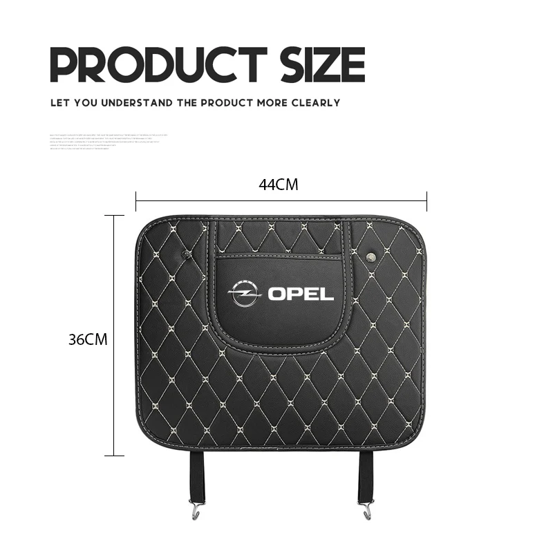 오펠 아스트라 그랜드랜드 코르사 모카 프론테라 인시그니아 자피라 비바로 칼용 PU 가죽 자동차 시트 등받이 발차기 방지 패드 보호 커버