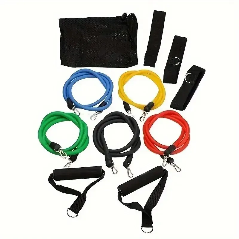 Pull Rope 11pcs/Set Resistance Bands Portable Fitness Equipment Ankle Strap Chest Expander Elastic Exercise Band resistance bands resistance band resistance strap chest expander fitness tension rope