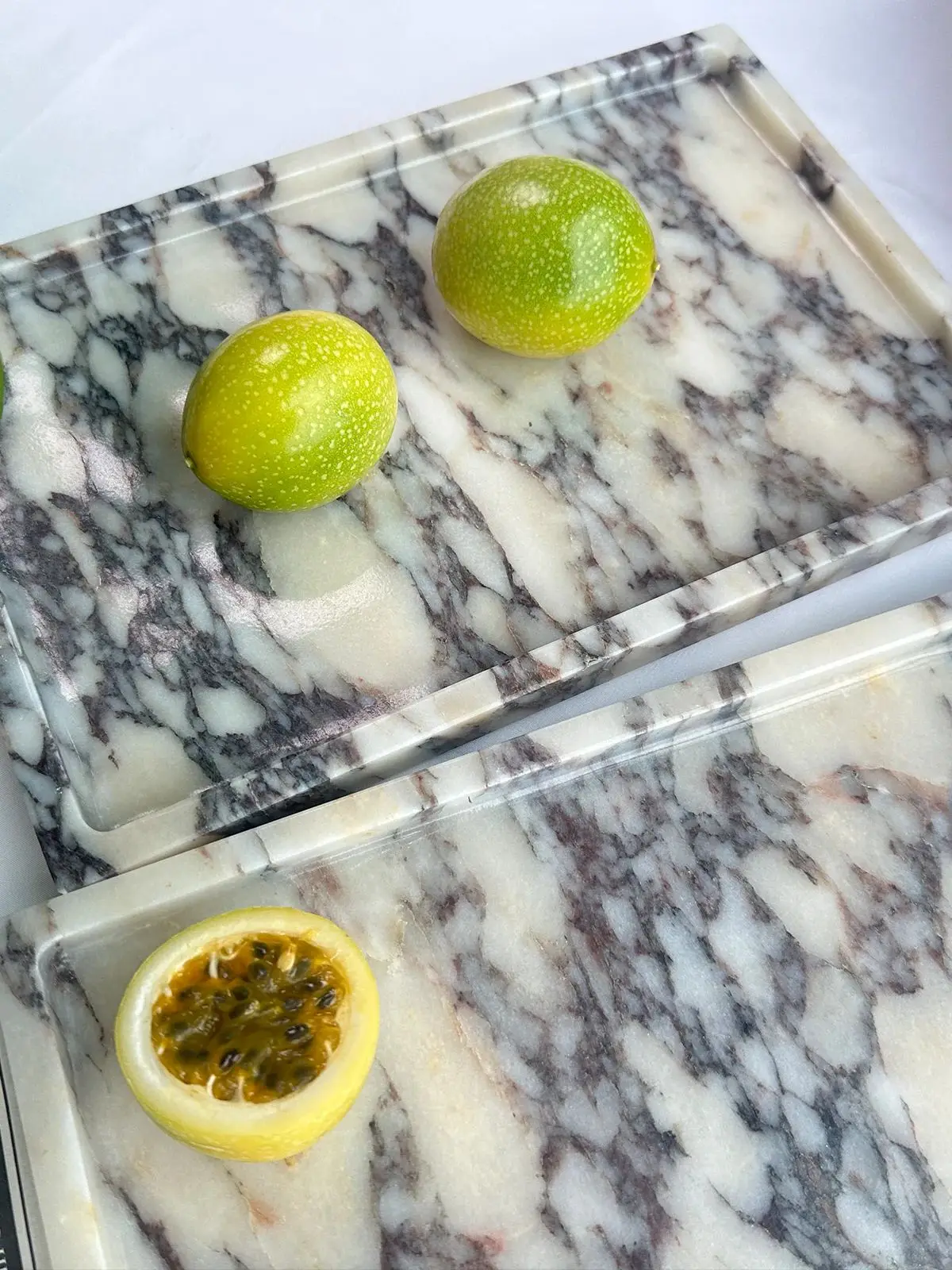 Vassoio In Marmo Naturale 30x20 Cm - Portaoggetti Per Bagno E Tavolo, Design Elegante E Funzionale