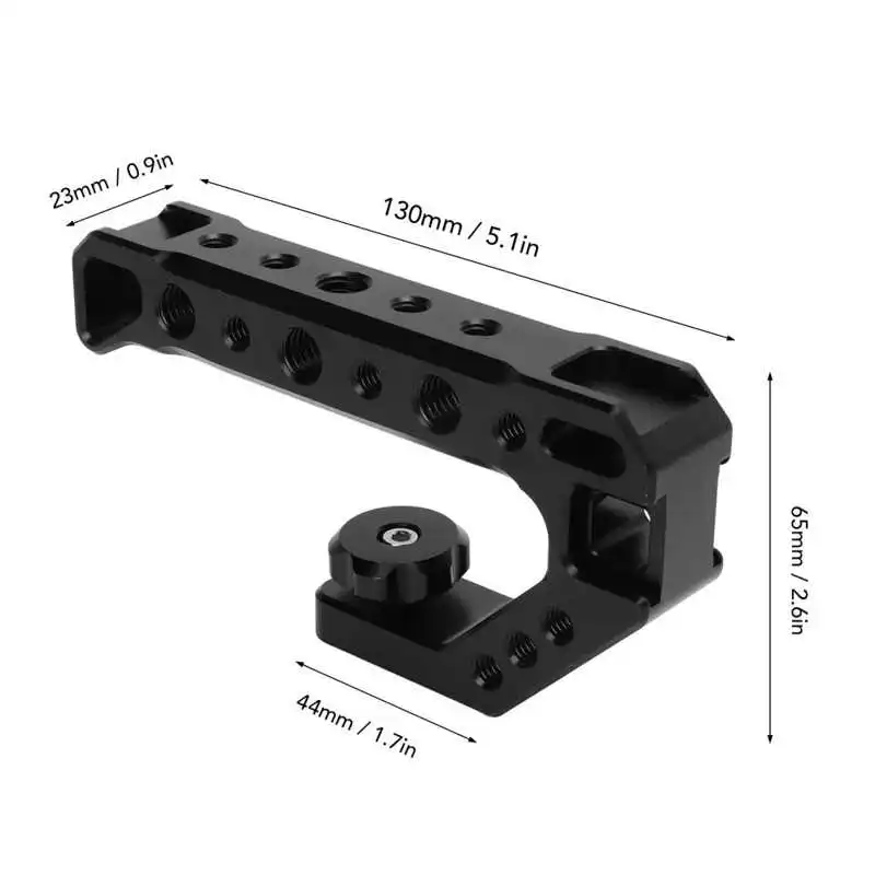 알루미늄 합금 SLR 카메라 케이지 핸들, 콜드 슈 1/4 3/8 나사 구멍이 있는 상단 손잡이, 캐논, 니콘,