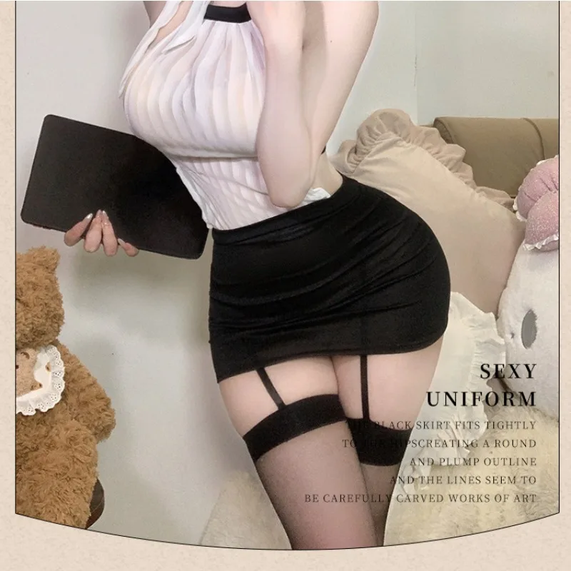 Elegant Women's Allure Sheer Lingerie Skirt Set
