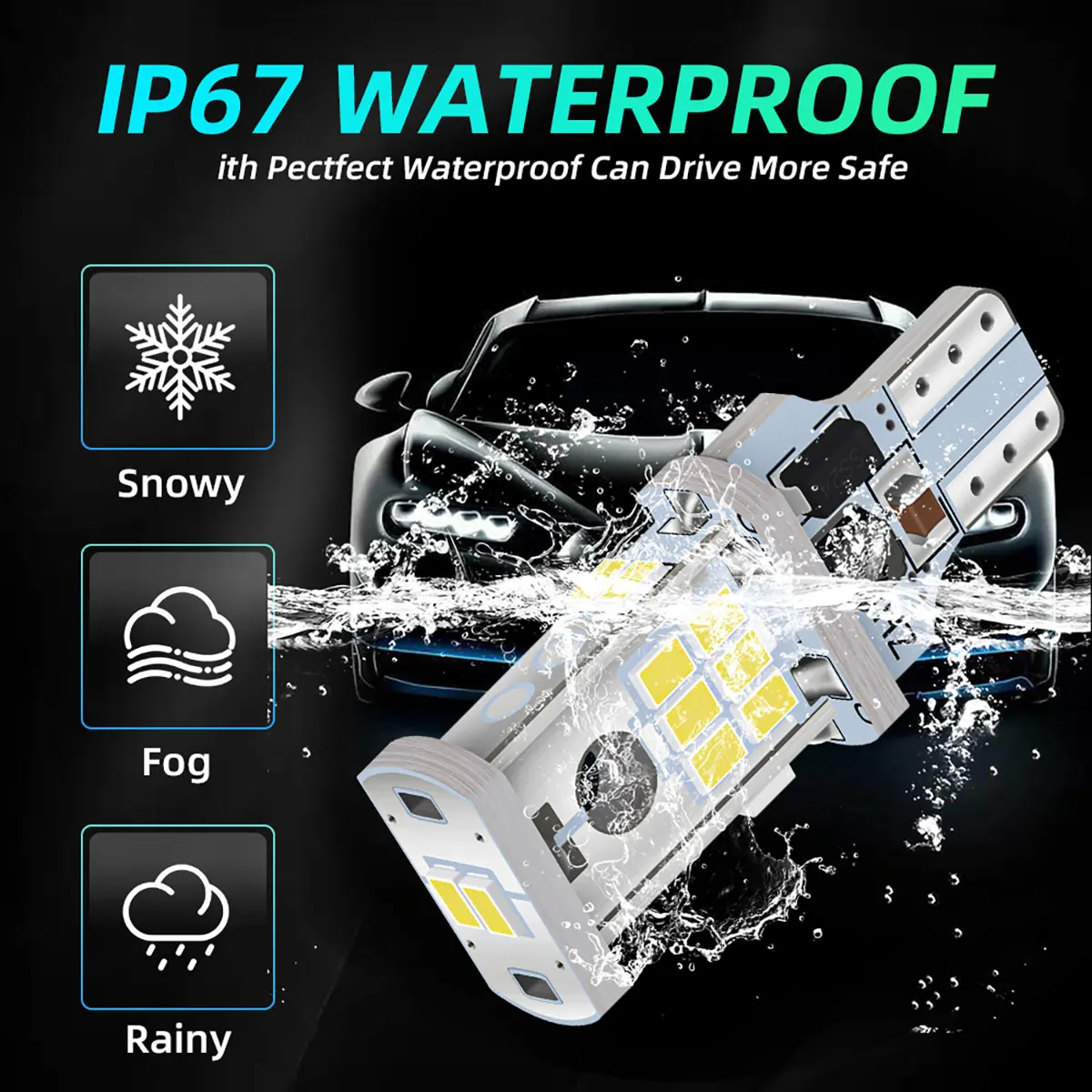 �ڵ��� ��� ������� ĵ���� LED ����, T15 W16W, ���� ���� 3020, 12V ���, ������ ���� ����, 2 ��