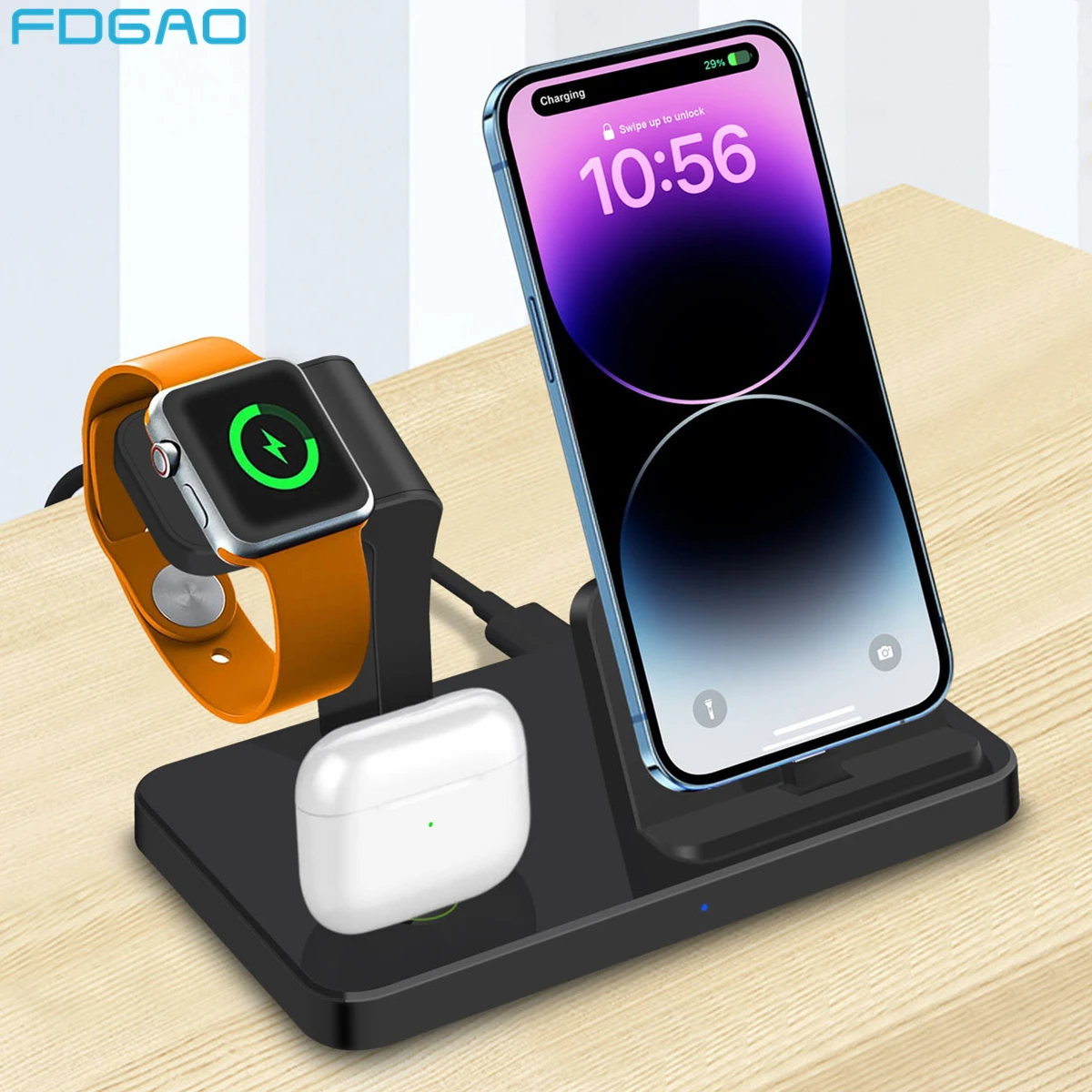 

3 in 1 Wireless Charger Stand For iPhone 14 13 12 Pro Max 11 XS XR X 8 7 Plus SE Airpods Apple Watch Fast Charging Dock Station