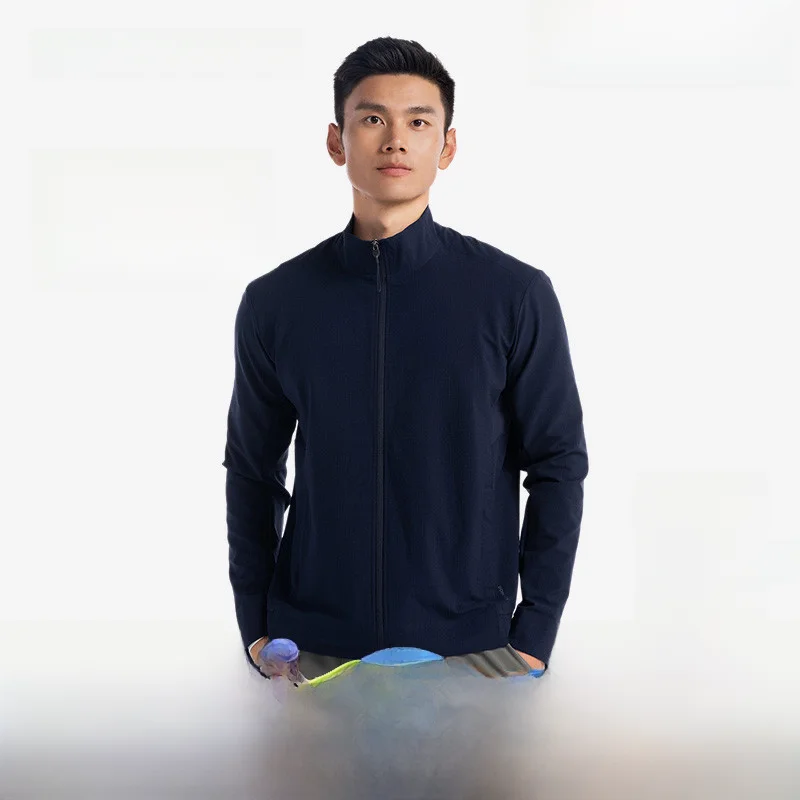 Decathlon 새 여름 통기성 스포츠 자켓 얇은 탑 캐주얼 남성 스탠드 칼라 ..