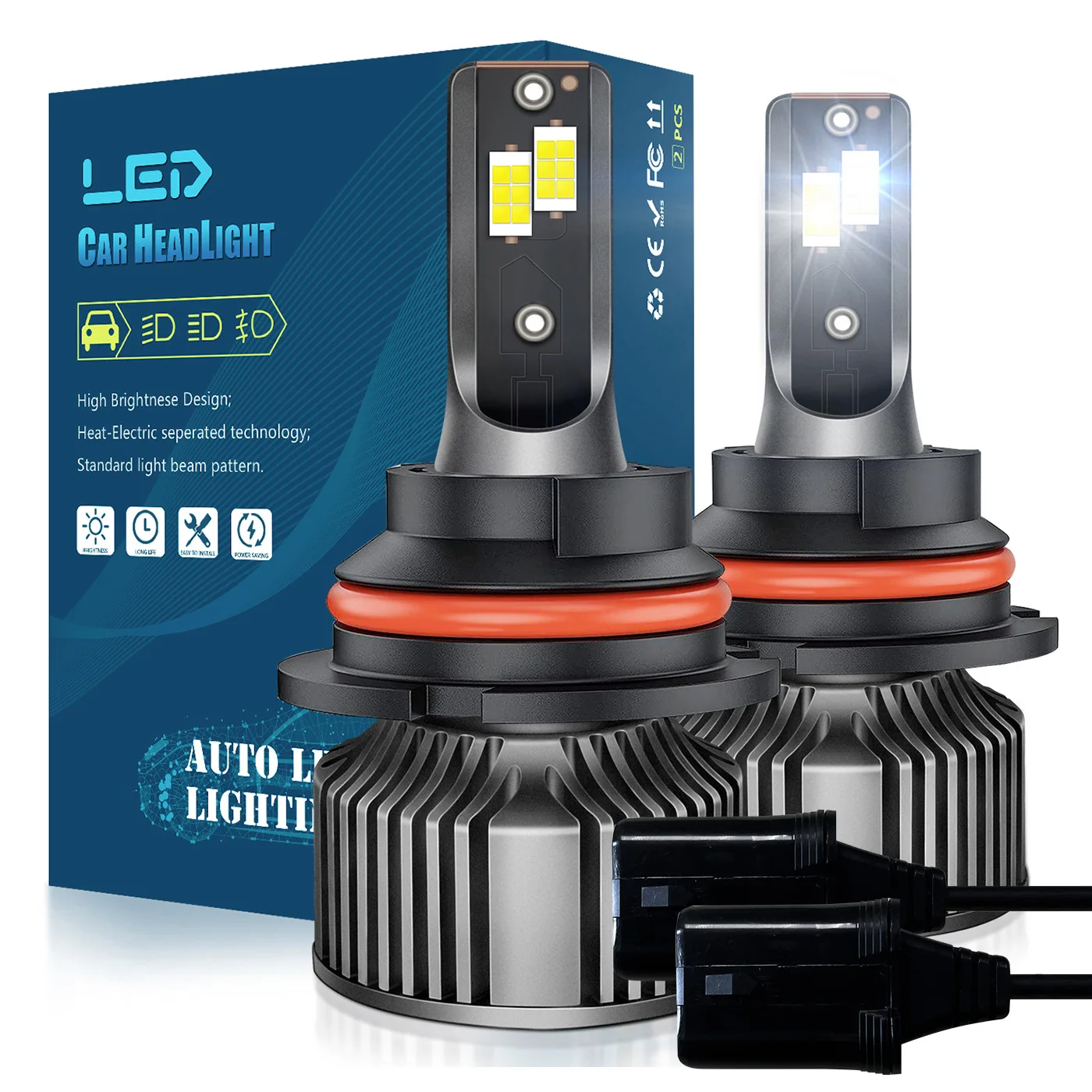 

8000K LED Car Headlight Bulbs, High Low Beam HB1 HB5 H13 12v 24v Auto Lamps 9007 9004 9008 Conversion Kit