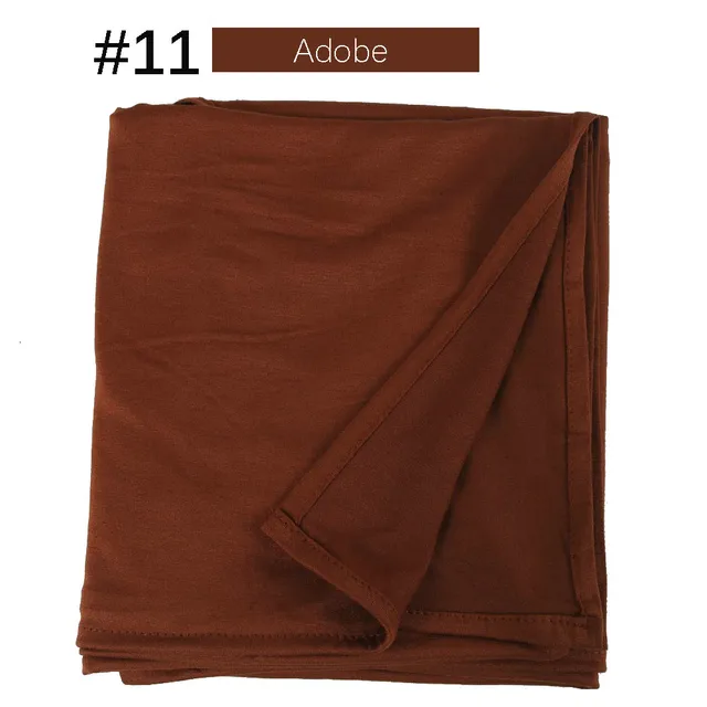 Muslim Women Premium Instant Cotton Jersey Hijab Scarf Jersey Hijabs Scarves With Hoop Pinless HeadScarves 53 colors 11