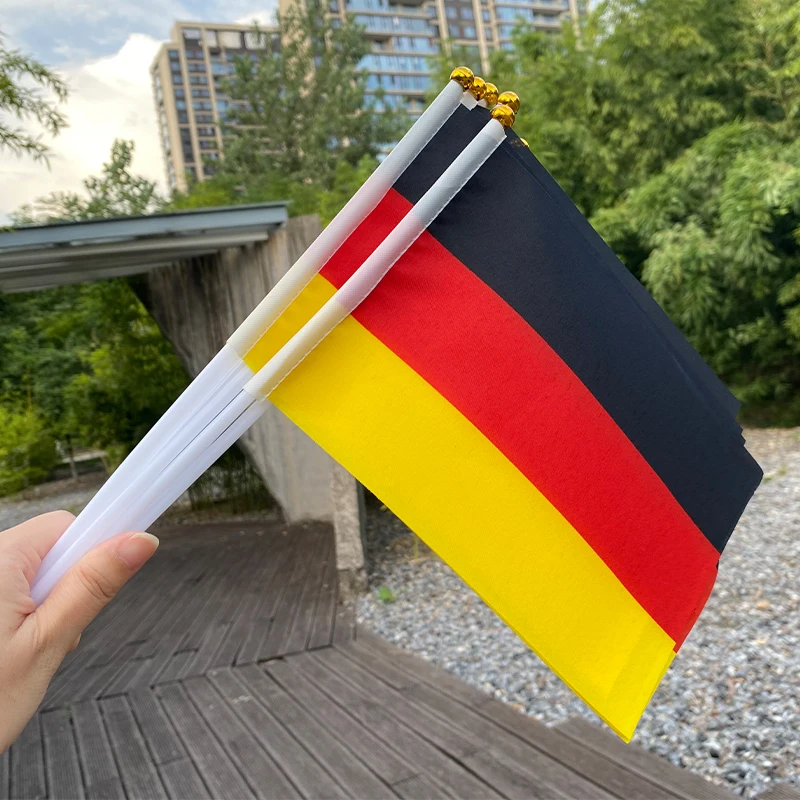 xvggdg 100pcs 14 * 21cm Germany hand flag Promotion Wholesale Small Germany Hand Waving National Flag - Image 6