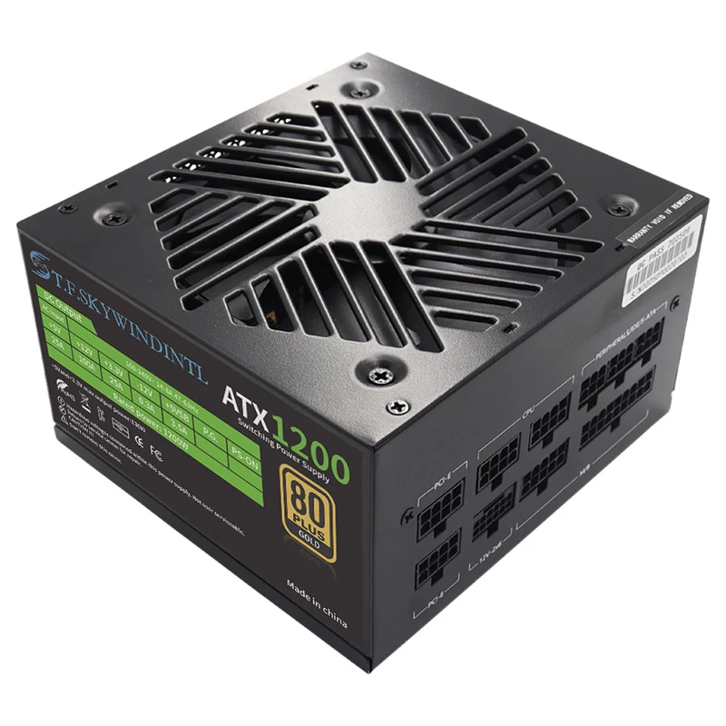데스크톱 컴퓨터를 위해 적당한 1200W 전원 공급 80PLUS 금 ATX PSU 완전히 모듈식 활동적인 PFC 100-240V 20+4PIN PCIE 5.1