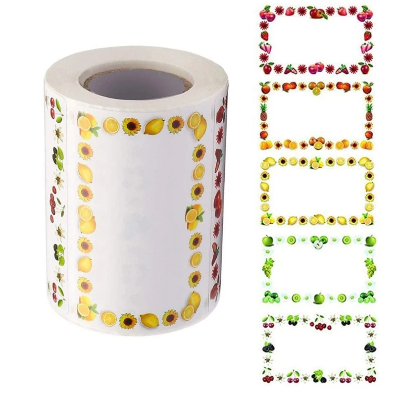 Assorted Color Name Tag Stickers 500pcs/Roll Writable Chalkboard Labels for Books Files Household Items Identification