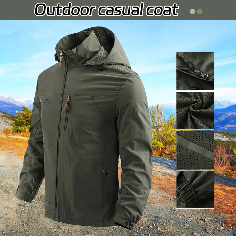 Outdoor Military Jackets Men Spring Autumn Quick Dry Pilot Coat Tactical Windbreaker Army Combat Jacket Men Hooded Bomber Coats