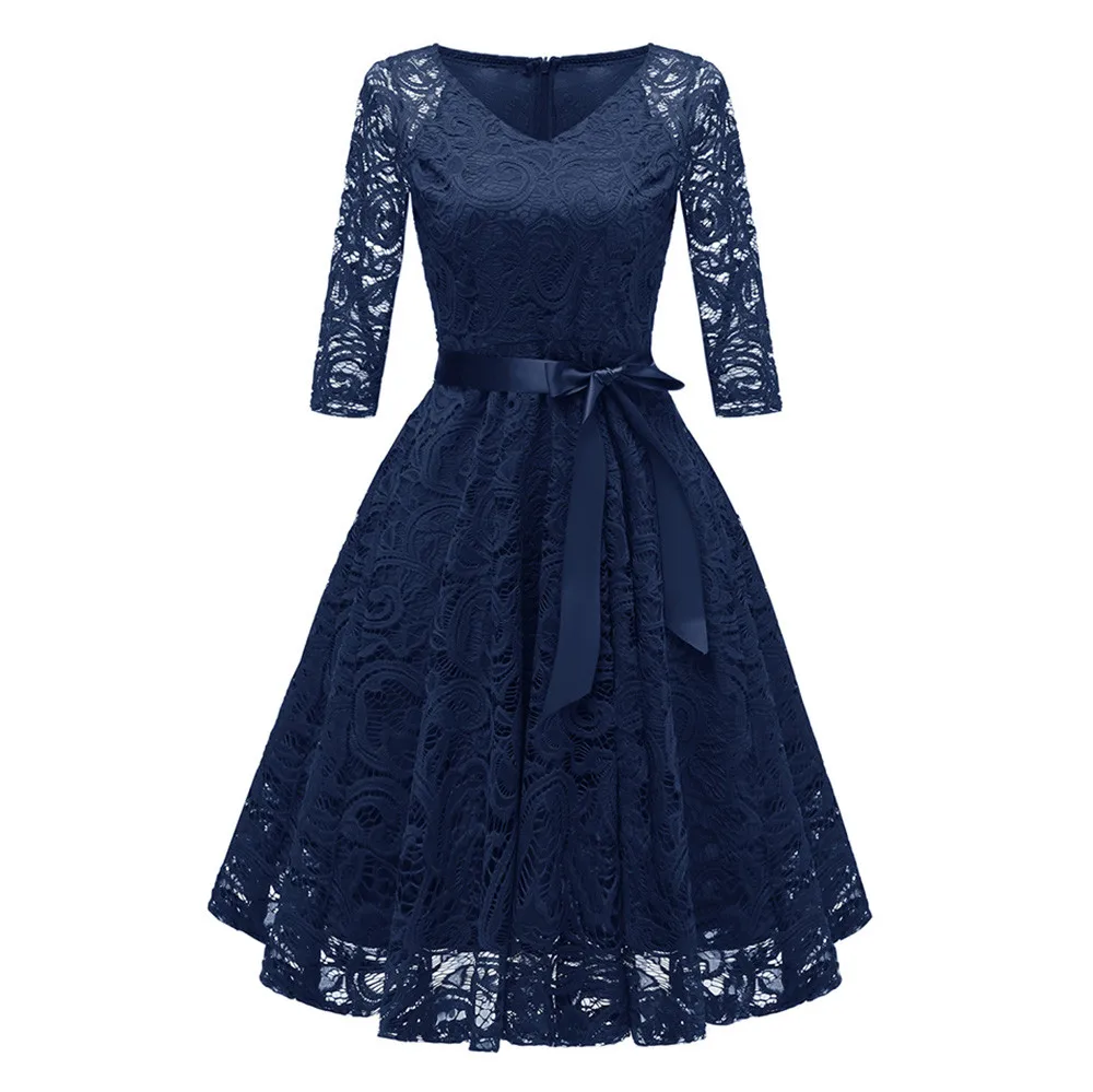 

Women Vintage Princess Floral Lace Cocktail Party Aline Swing Dress Summer Flower Dress Women Beachwear Summer Holiday Dress