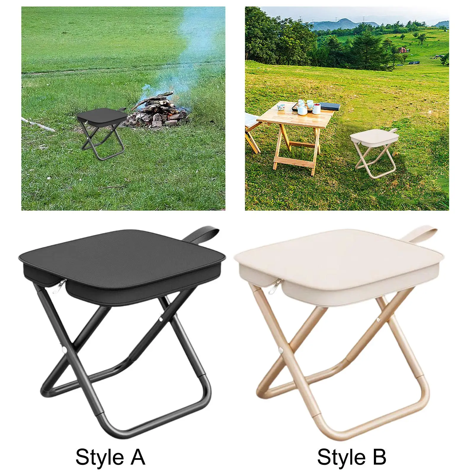 Camping Stool Seat Fishing Stool Footrest Picnic Chair Portable Folding