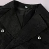 Wine Red Floral Jacquard Steampunk Gothic Vest Men Double Breasted Medieval Victorian Sleeveless Tailcoat Cosplay Prom Costumes 5