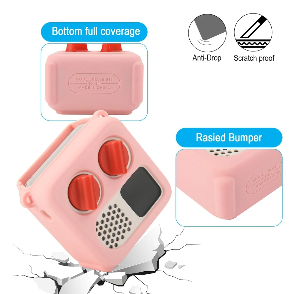 Silicone Protective Cover with Shoulder Strap - Anti-Slip Shockproof Soft Case for Compact Audio Player Accessories