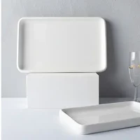 Ceramic Plate White Square Round Western Food Plate Dinner Plate Tableware Multifunctional Storage Tray Home Kitchen Supplies 1