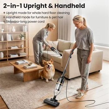 INSE R7/R6X/R3S Corded Vacuum Cleaner Handheld Stick Vacuum 600W Powerful 3 in1 Lightweight Vacuum Cleaners for Home Hard Floor Pet Hair 4