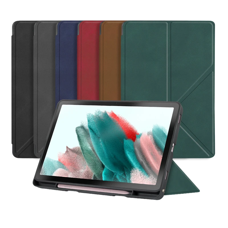 Leraren dag Hoelahoep Illustreren Origami case voor samsung galaxy tab a8 2022, pu lederen stand cover voor  SM X200 SM X205 magnetische opvouwbare beschermhoes| | - AliExpress