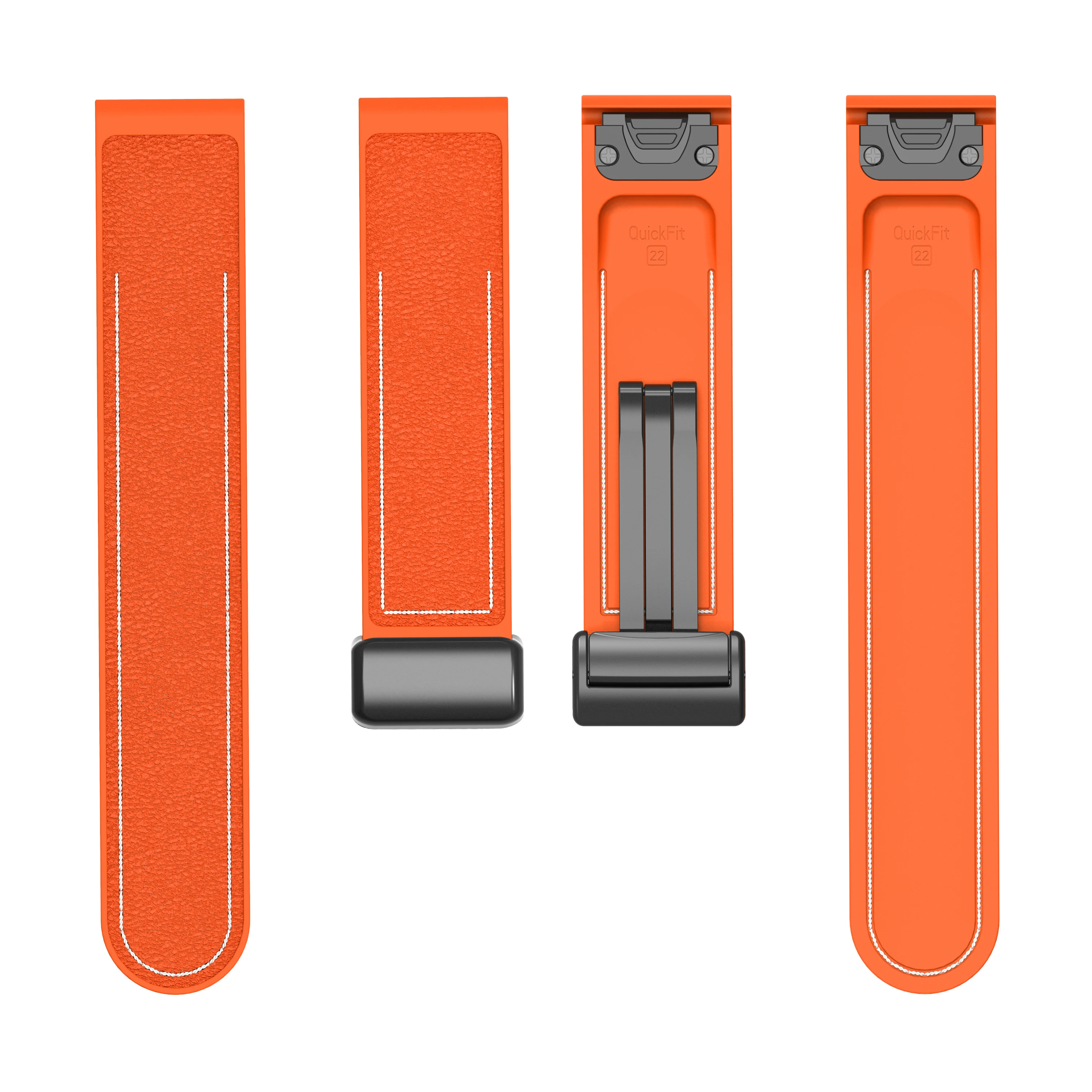 Folding Magnetic Silicone Watch Strap with Quick-Release Stitching Design