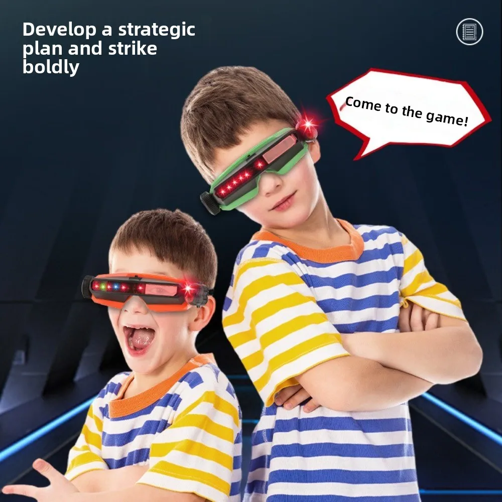 2pcs Simple Adjustable Laser Shoot Goggles Toy Role Play LED Light Beams Laser Game Up To 10m ABS Cool Glasses For Kids