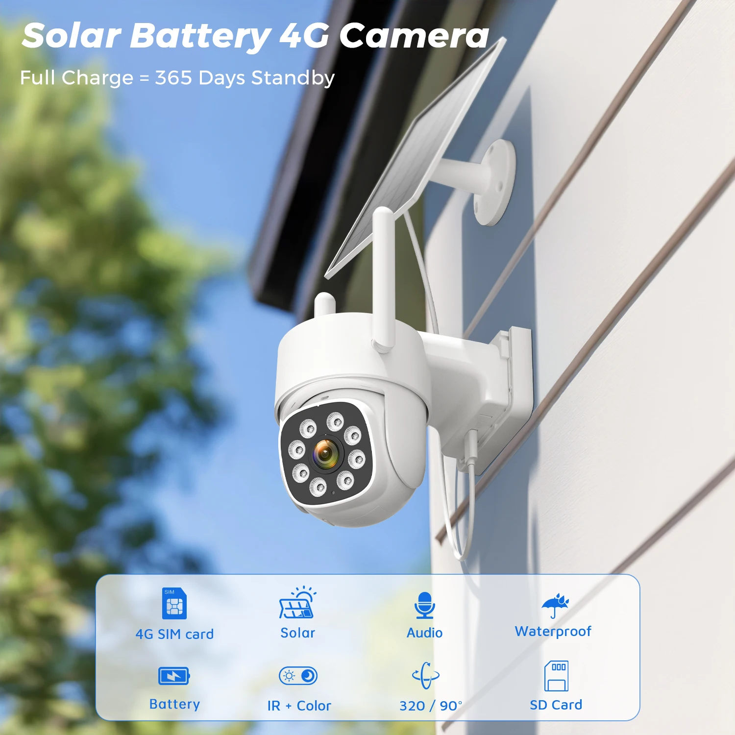 4MP 4G Solar Wireless Security Camera System
