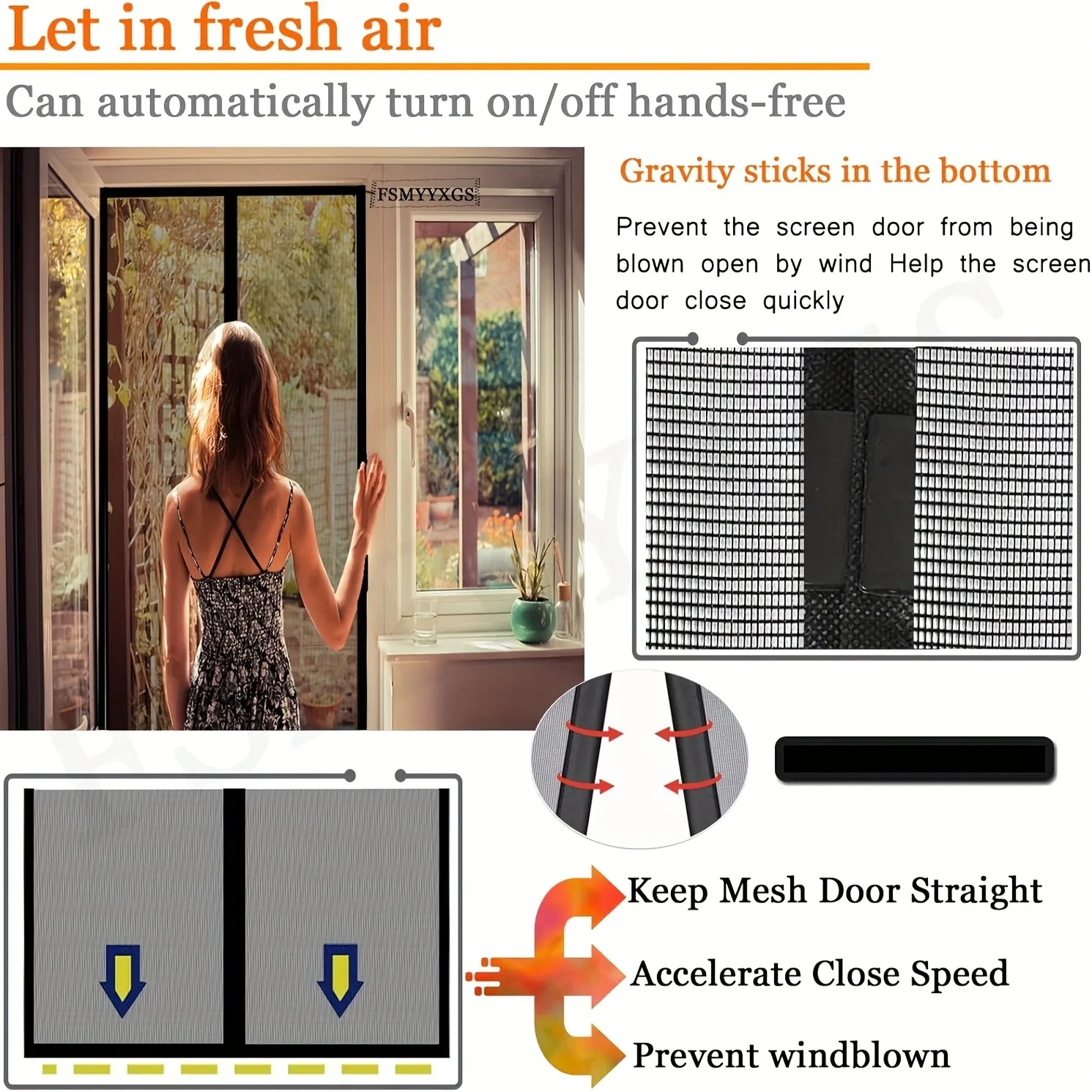 Magnetic Door Screen Mosquito Net Curtain Fly Insect Automatic Closing Invisible Mesh for Kitchen Indoor Living Room