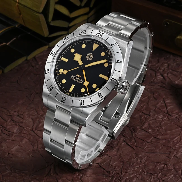 39mm BB GMT Men Automatic Mechanical Watches Vintage Luxury Men sapphire Bezel 10ATM Green Light Reloj Hombre 1