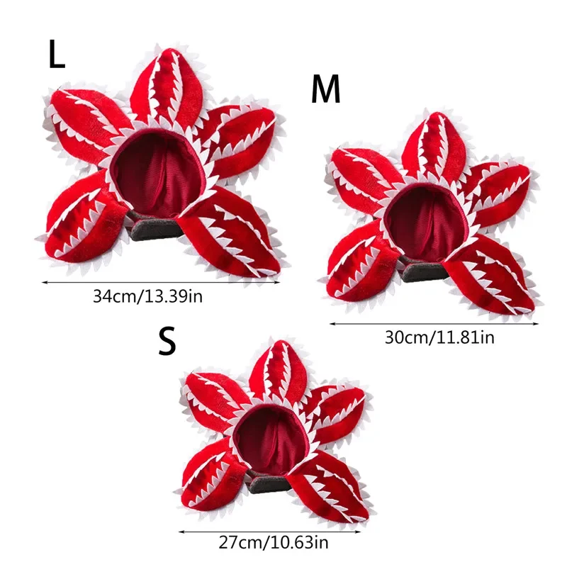 Fun Piranha Costume Pet Hat, Cat and Dog Head Cover, Flower Shaped Winter Pet Warm Hat, Adjustable Size, Pet Clothing  Pet Items