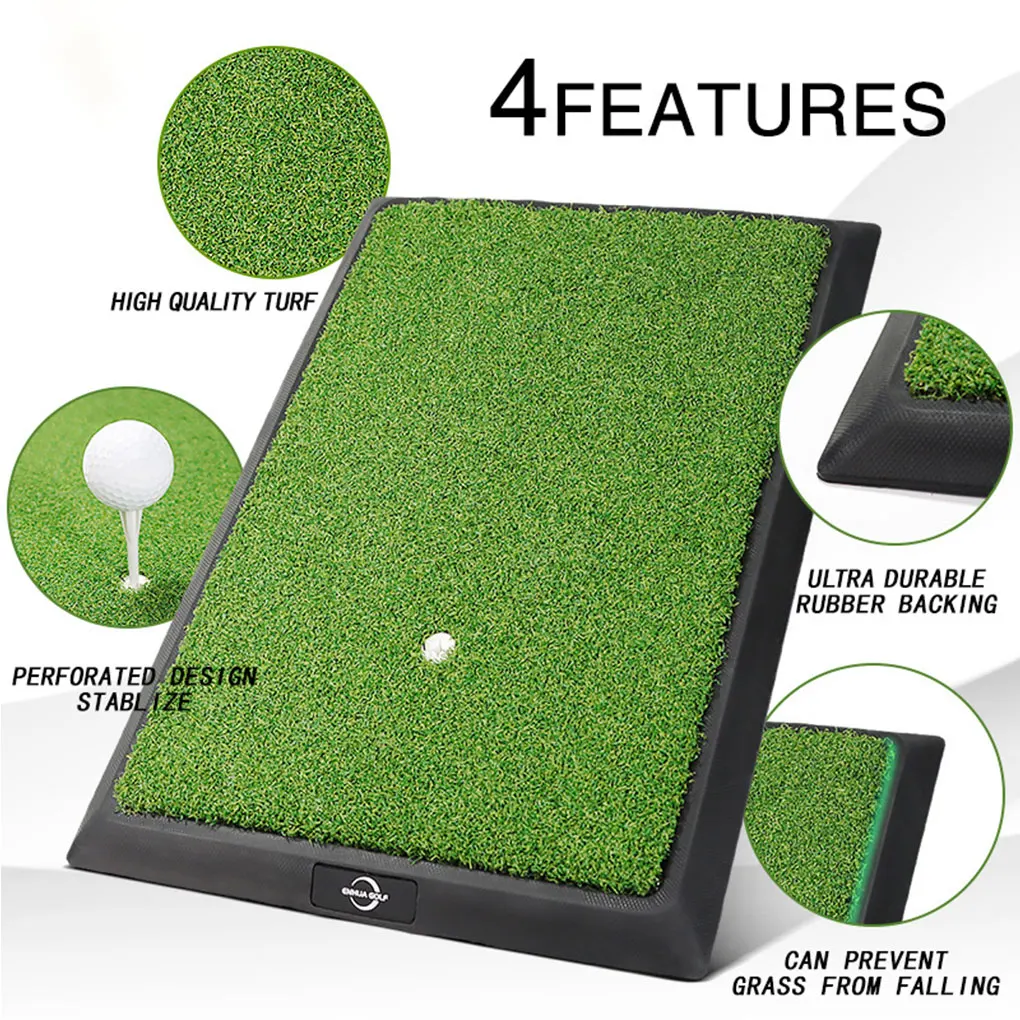 

Heavy Rubber Base Golfing Practice Mat - Wide Application Golfing Course Simulation Faux Lawn PM111-1