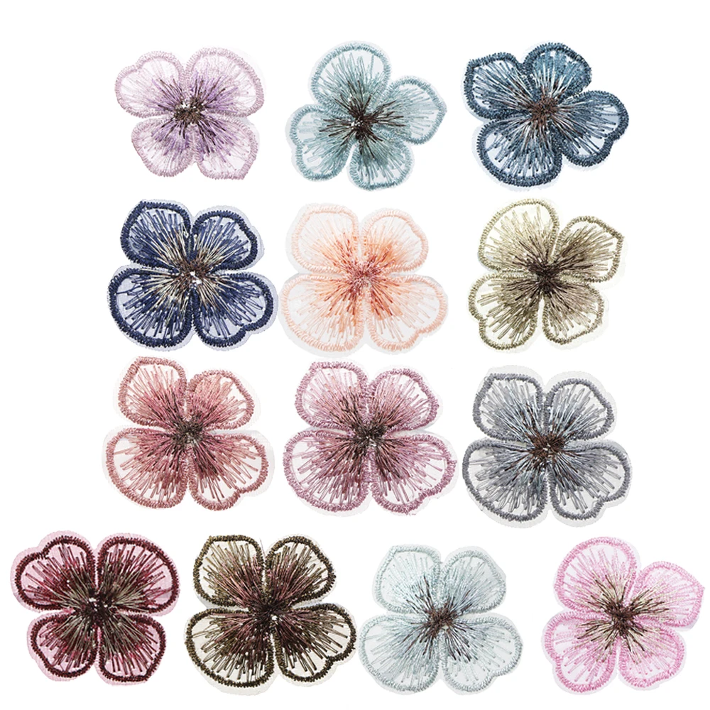 10 Pcs Butterfly Flower Non-woven Patch Hair Accessories Headdress Headband Decoration DIY Hair Bow