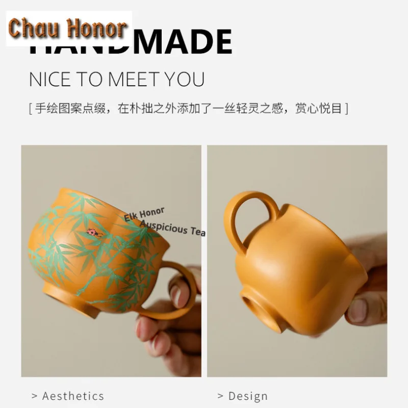 2pc/set 130ml Hand-painted Petals Teacup Boutique Tea Bowl Jug Tea-tasting Meditation Cup Chazhan Master Cups Cha Supplies Gifts