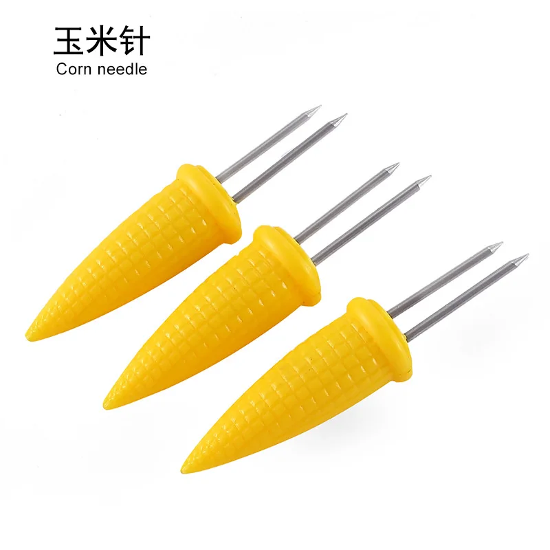 10/20pcs Fork Corn Skewer Stainless Steel Corn Holders Barbecue Garpu Fruit Forks for Kitchen Outdoor Camping Parties BBQ Tools
