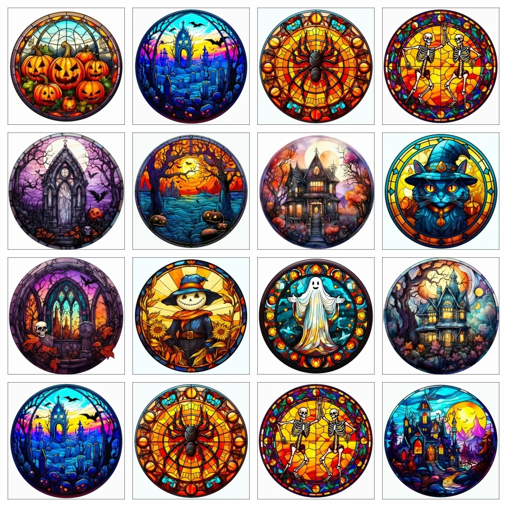

AZQSD Хэллоуин Бриллиантовая вышивка дом тыква мозаика 30x30cm вышивка полный набор картин мультики дома декоративные подарки