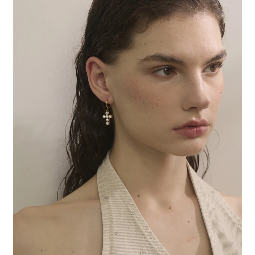 Yhpup Jewelry Earrings Golden Stainless Steel