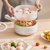 HYUNDAI Mini Electric Cooker Ceramic Glazed Non-stick Multi Cooker Electric Steamer Dormitory Multi-function Electric Hot Pot 6