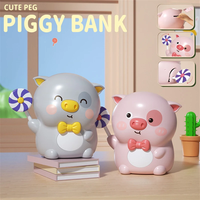 Cartoon Piggy Bank Money Boxes Storage Kids Toys Unbreakable Cute Pig Shaped Coin Saving Jar Candy Key Home Decor Boy Girl Gifts 2