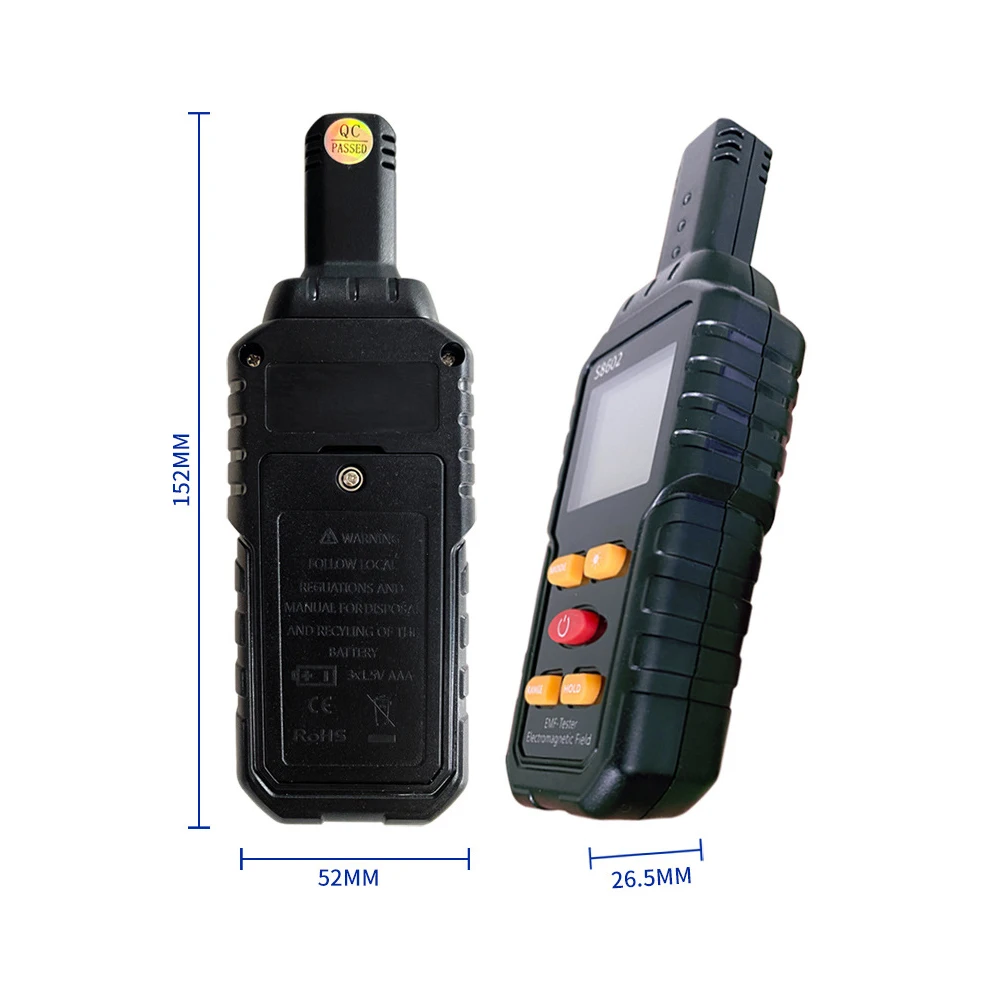 3-in-1 Counter Geiger Digital Radiation Dosimeter Electric Field Magnetics Temperature Detector Home Radiation Tester