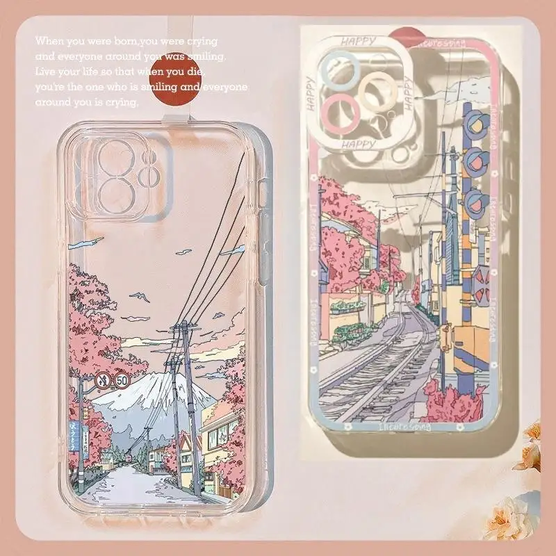Anime Scenery Clear Phone Case