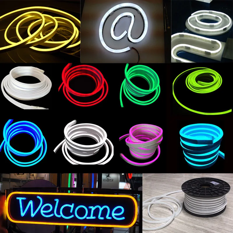 10M Cut Flexible LED Neon Lights 24V Waterproof Outdoor Advertising Signs SMD 2835 5CM Decorative Soft Light 6 x 12mm Wholesale fcob led light strip pixel addressable 630 720 leds rgb dream full color 12mm dc12v 24v ws2812b high density flexible cob lights