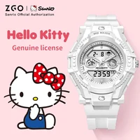 ZGO Sanrio Hello Kitty Kids Watch for Middle School Students, Multifunctional Dual Display Waterproof Digital Watch Gift 8391