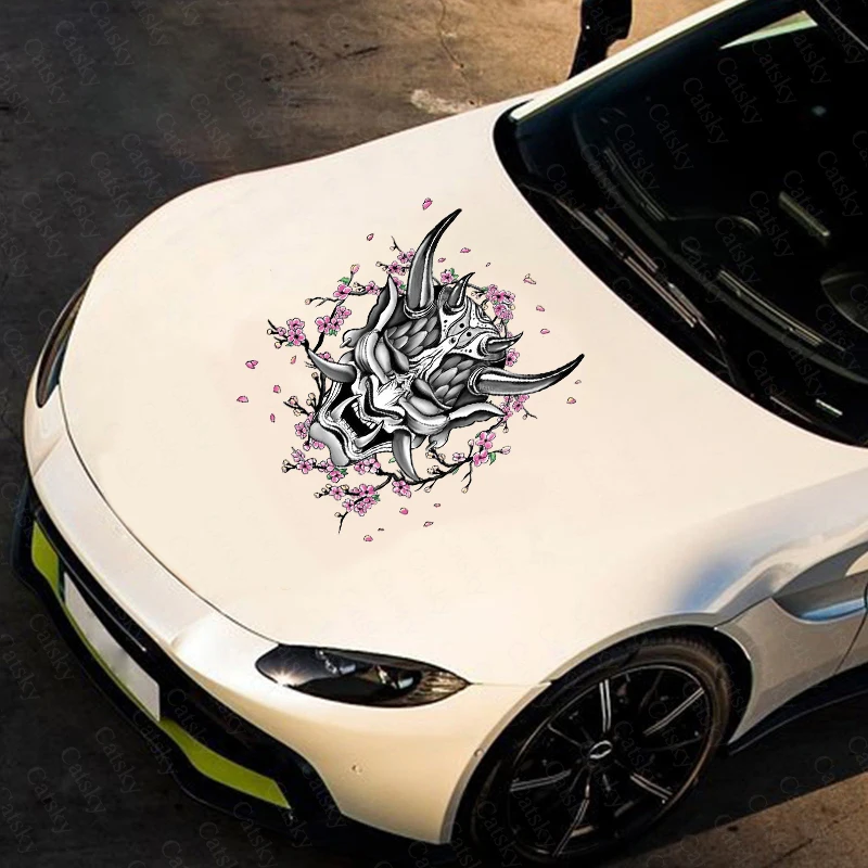 Samurai Mask Japan Car Decal Side Graphic Vinyl Decal Modificato Racing Car Print Decoration Ita Car Car Decal Sticker
