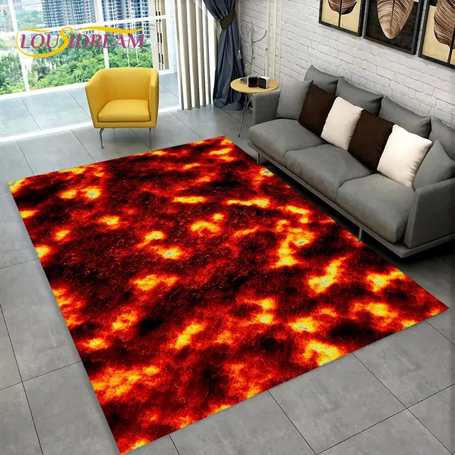 Tappeto 3D vulcano Lava Magma Area tappeto grande, tappeto per soggiorno  camera da letto divano zerbino decorazione, gioco per bambini gioca  tappetino antiscivolo - AliExpress