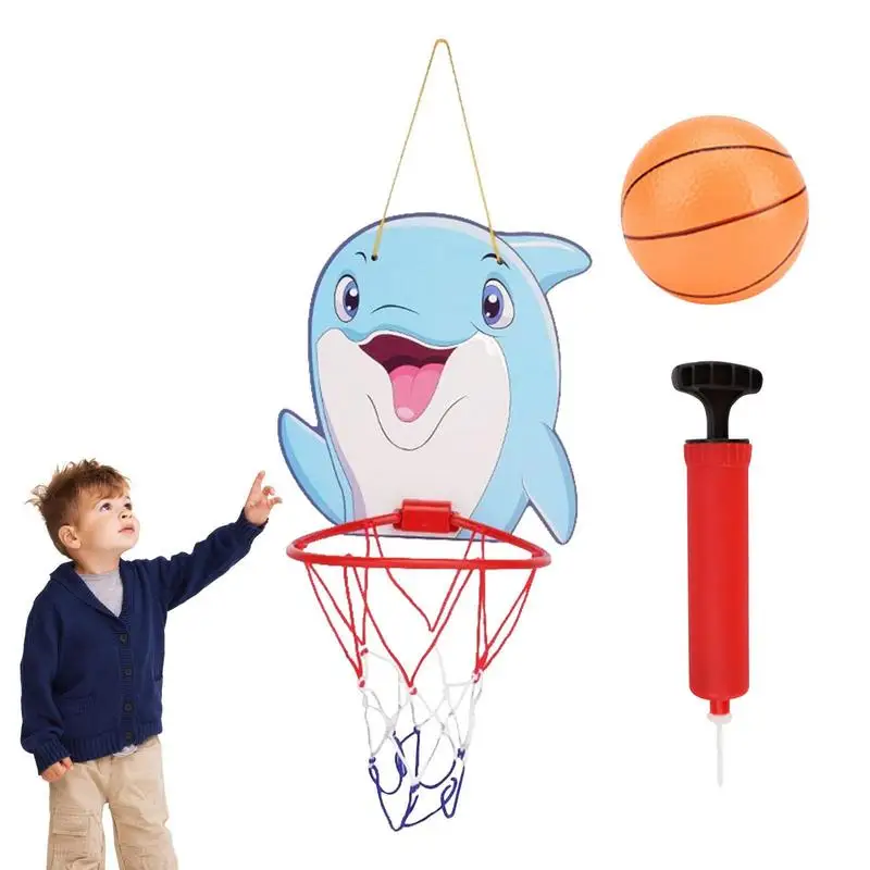 

Kids Basketball Hoop Kit Cartoon Creative Animals Basketball Stand Outdoor Indoor Movement Ability Developing Game Sports Toys