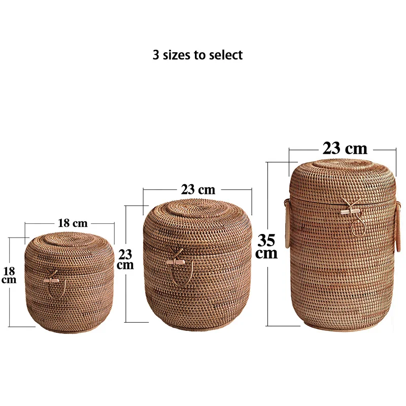 Handwoven Rattan Tea Storage Box With Lid Puer Tea Bag Organizer Green Caddy Can Snack Canister Food Container Kongfu Teaset tea tin box tea canister