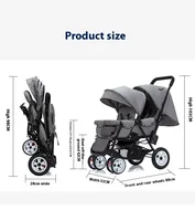 Poussettes jumelles pour enfants, deux poussettes EC, chariot de régime, poussette double pour bébé, avant et arrière EC 5