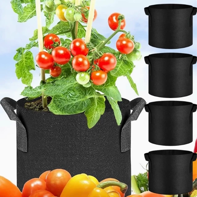 5-Pack Grow Bags/Aeration Fabric Pots with Handles(Available Capacities: 3 Gallon，4 Gallon, 5 Gallon, 7 Gallon, 30 Gallon) 1